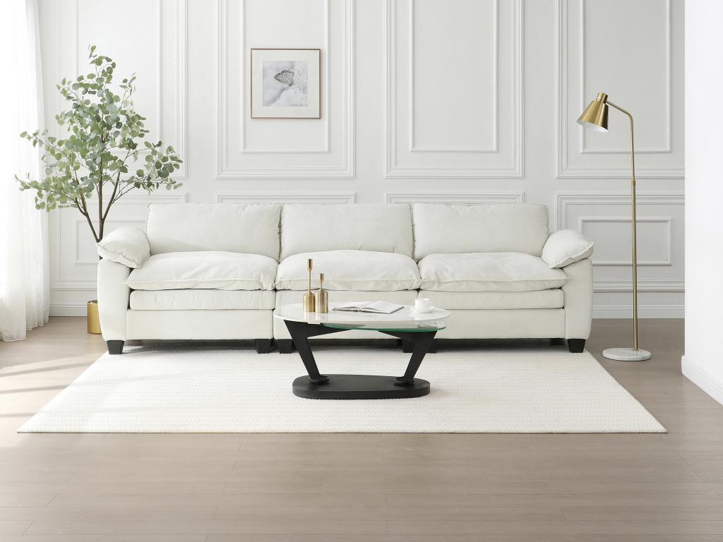 Couchtisch mit drehbaren Tischplatten - Keramik, Sicherheitsglas & Metall - günstig online kaufen