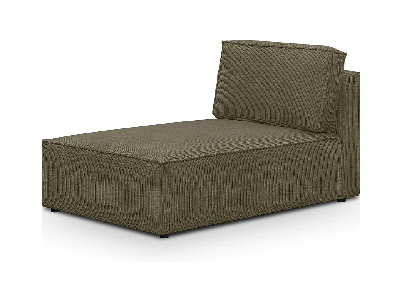 Méridienne modulable en velours côtelé vert kaki - Harper Mod