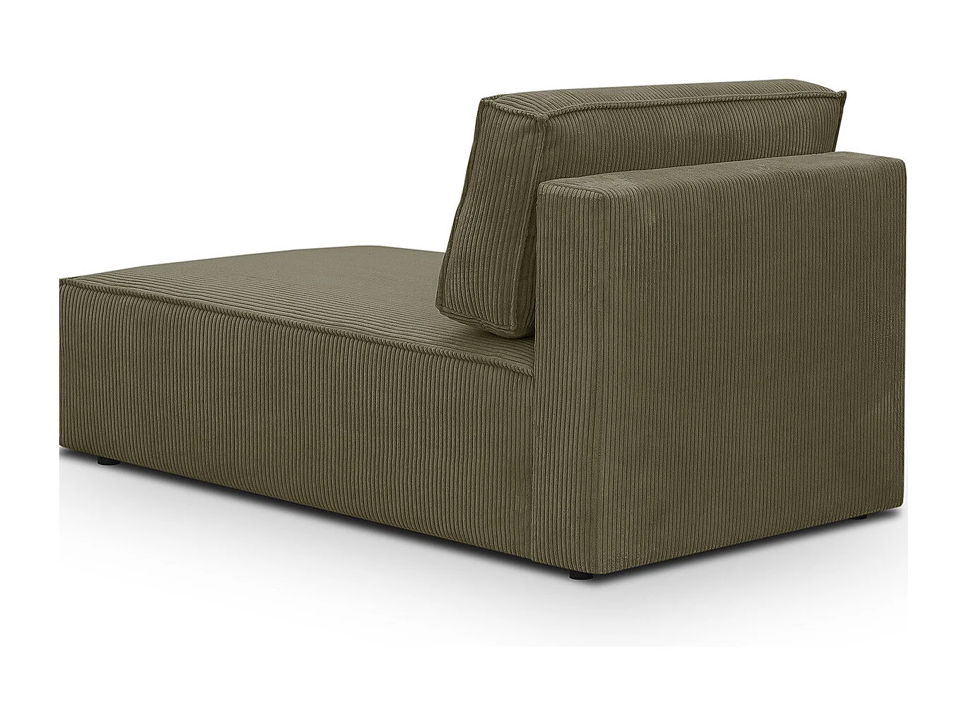 Méridienne modulable en velours côtelé vert kaki - Harper Mod