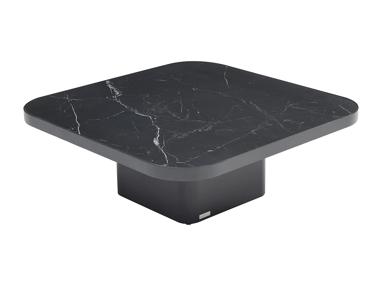 Tavolino in ceramica, Vetro e Metallo Effetto Marmo Nero - NALESIA della Maison Céphy