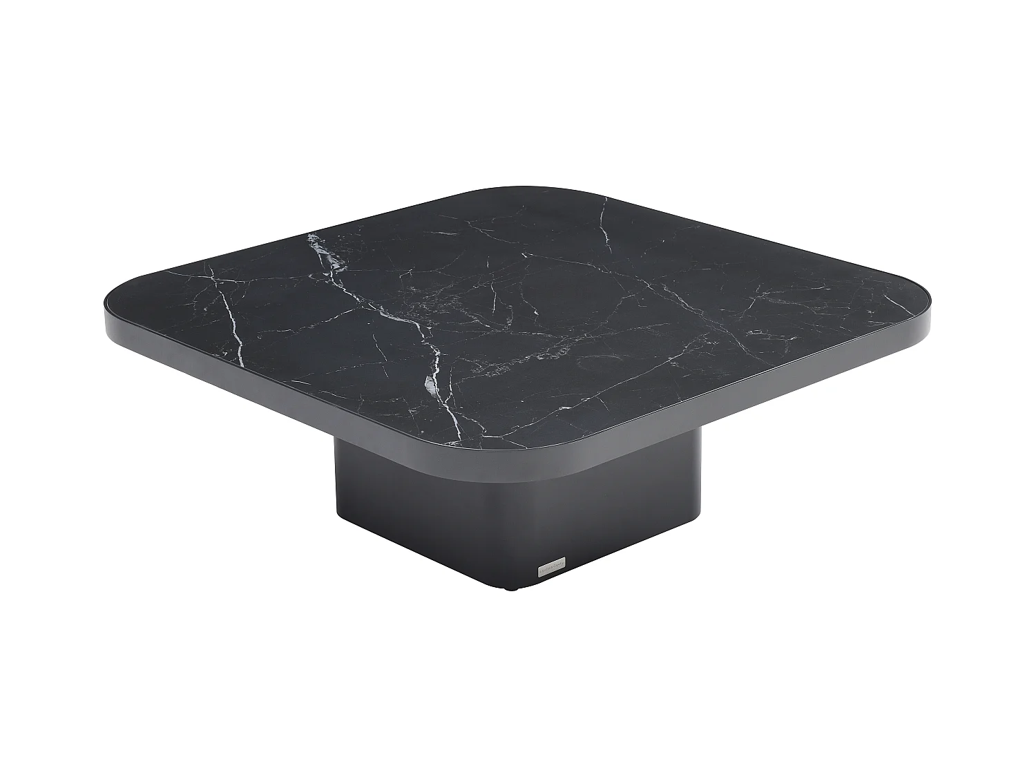 Tavolino in ceramica, Vetro e Metallo Effetto Marmo Nero - NALESIA della Maison Céphy
