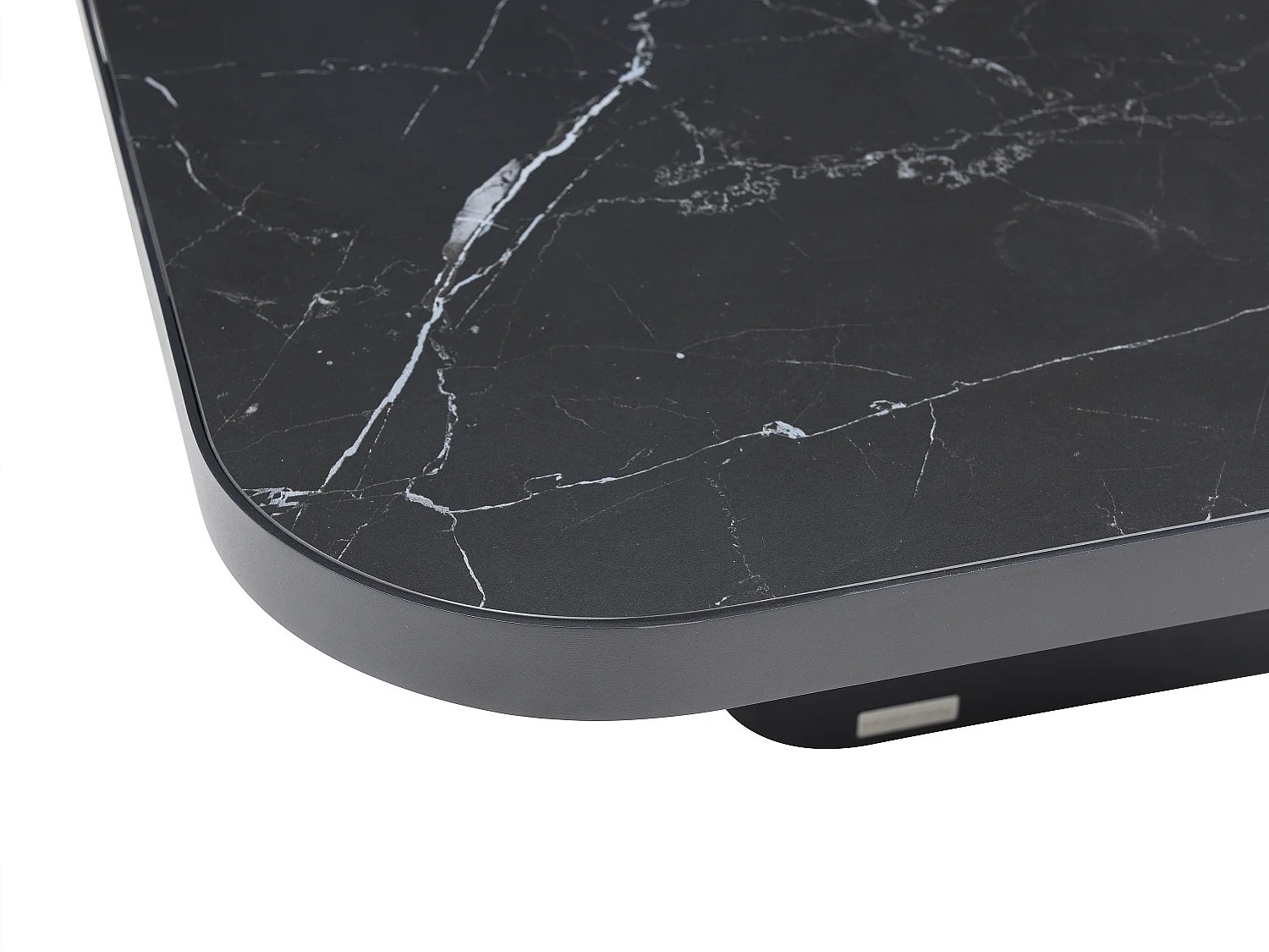 Table basse en céramique, verre et métal - Effet marbre noir - NALESIA de Maison Céphy