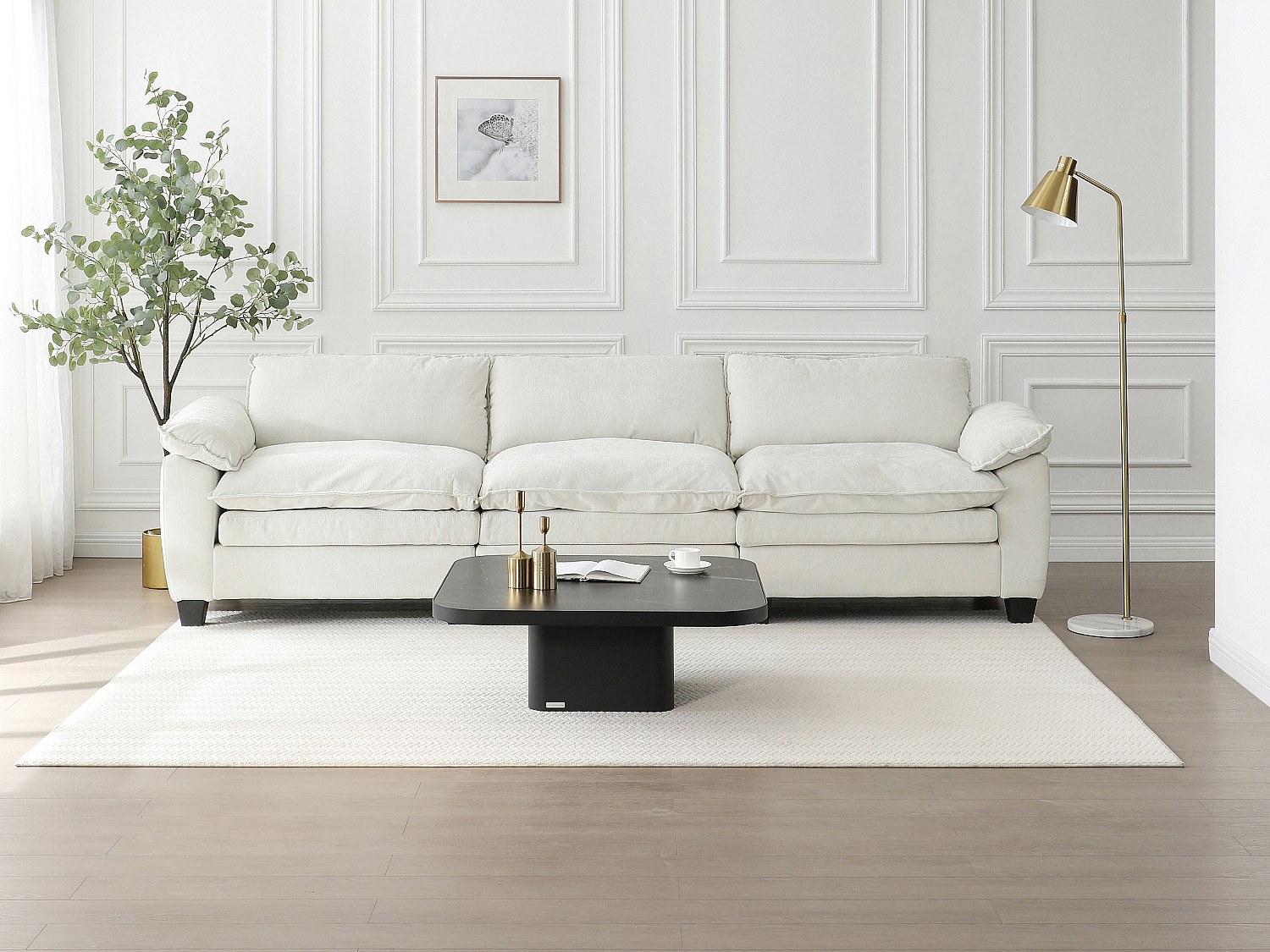 Couchtisch - Keramik, Glas & Metall - Marmor-Optik Schwarz - NALESIA von Ma günstig online kaufen