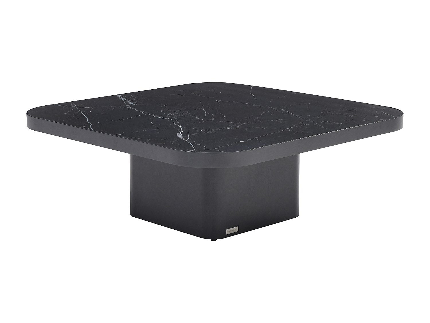 Couchtisch - Keramik, Glas & Metall - Marmor-Optik Schwarz - NALESIA von Ma günstig online kaufen