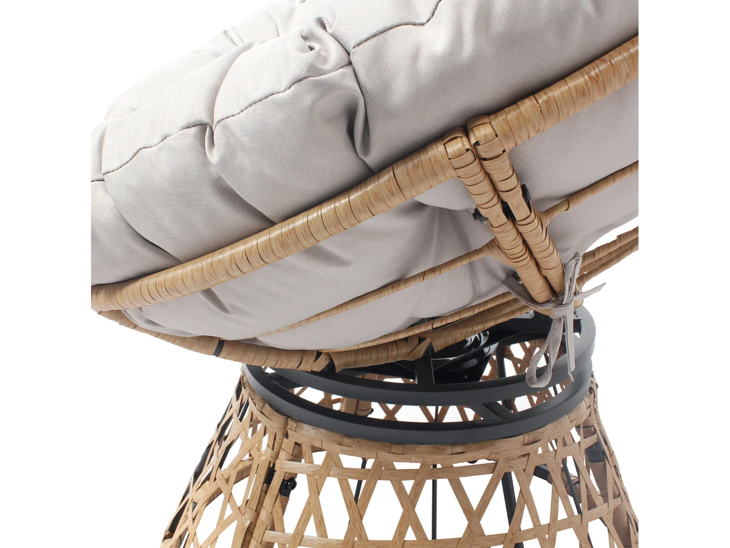 Draaibare Rotan Effect Fauteuil met Kussen PAPASAN - Moderne Exotische Comfort