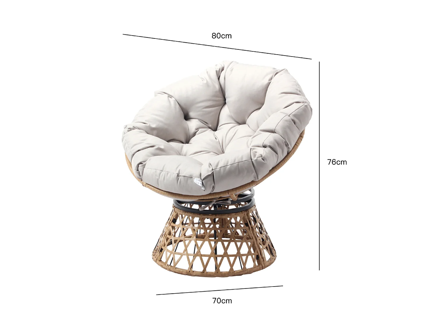 Fauteuil effet rotin avec coussin PAPASAN