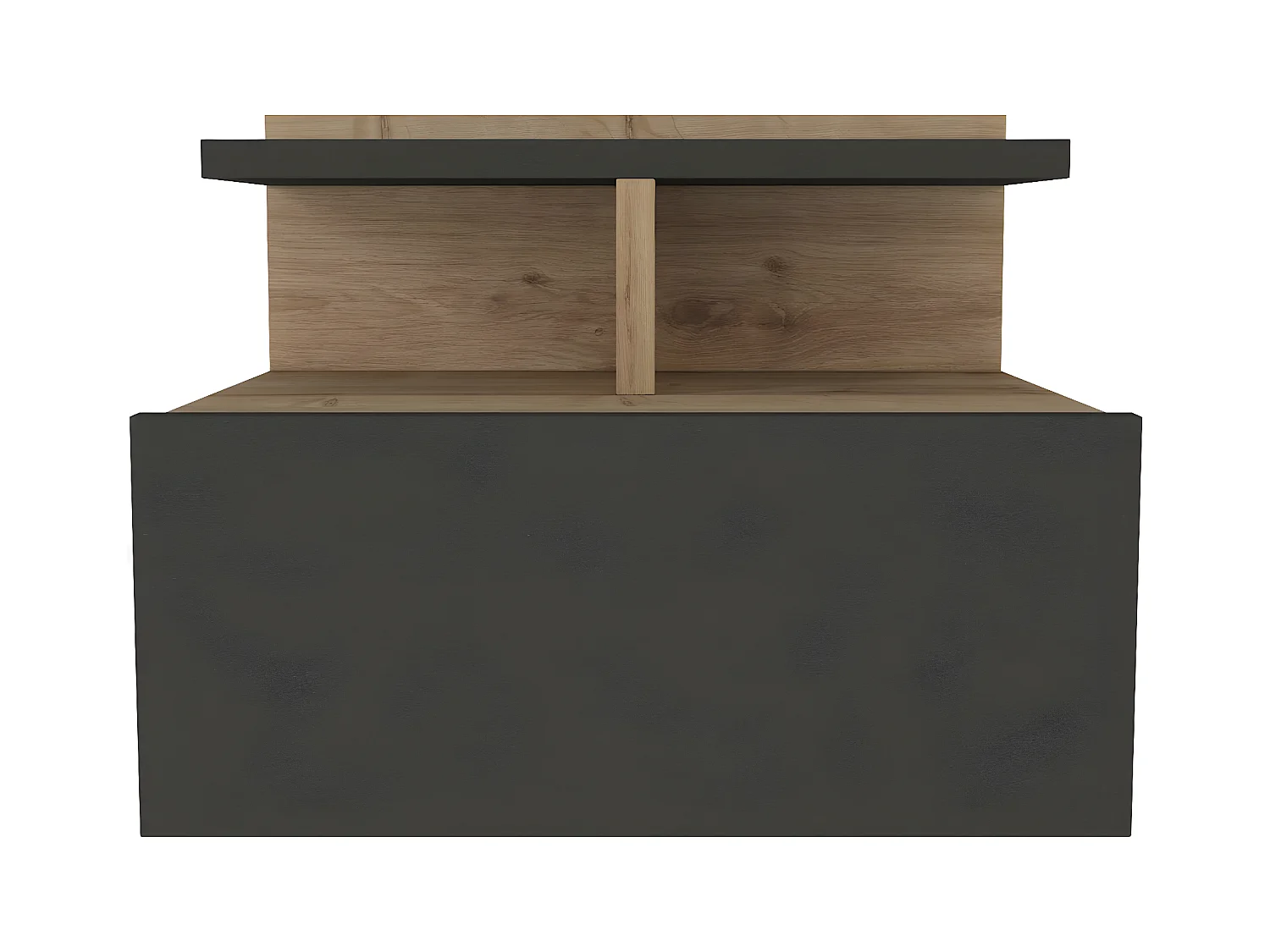 Set van 2 hangende nachtkastjes - 1 lade - Kleur: naturel en antraciet - AZELNO