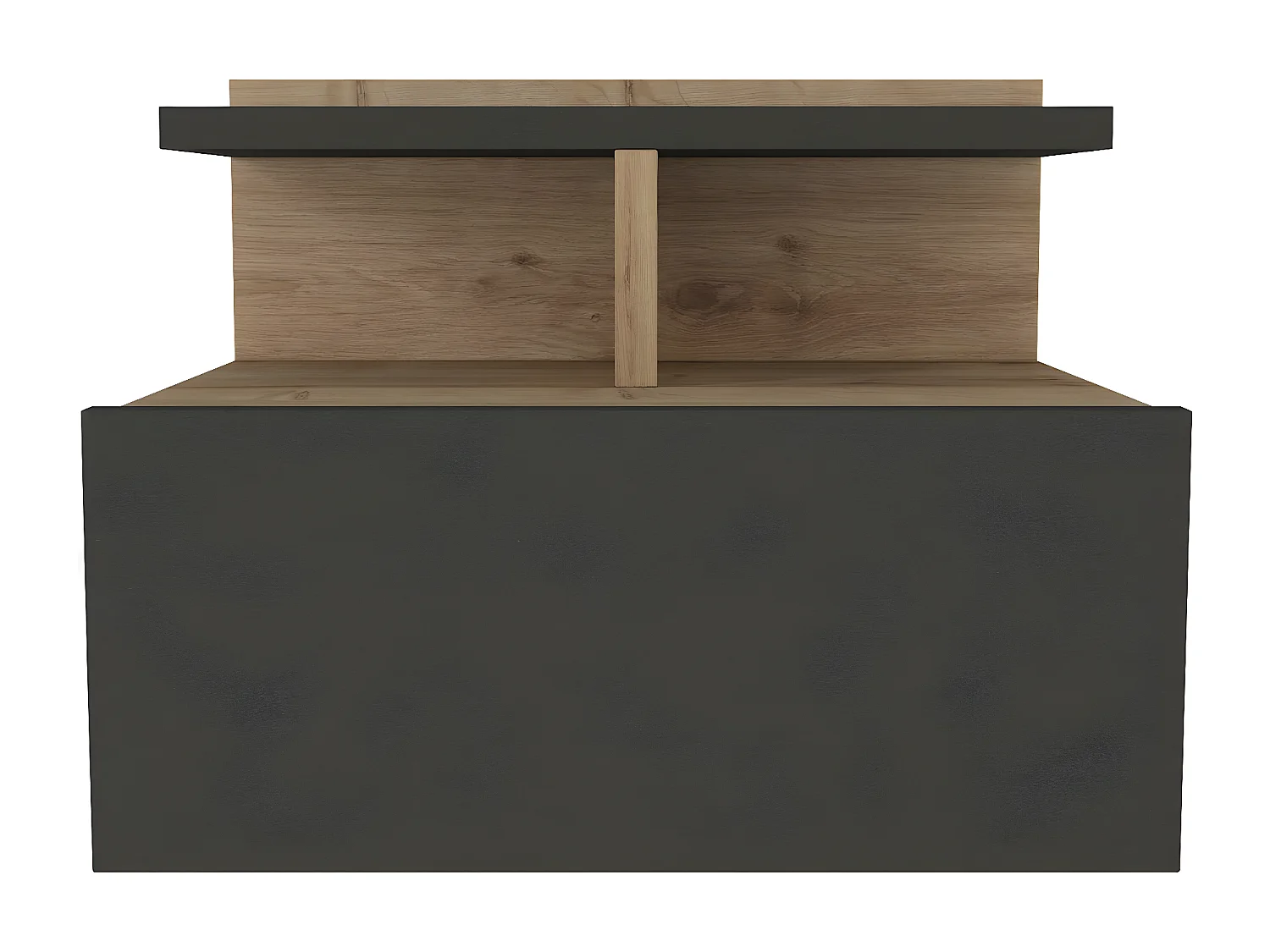 Comodino sospeso 1 cassetto Naturale e Antracite - Lotto di 2 - AZELNO