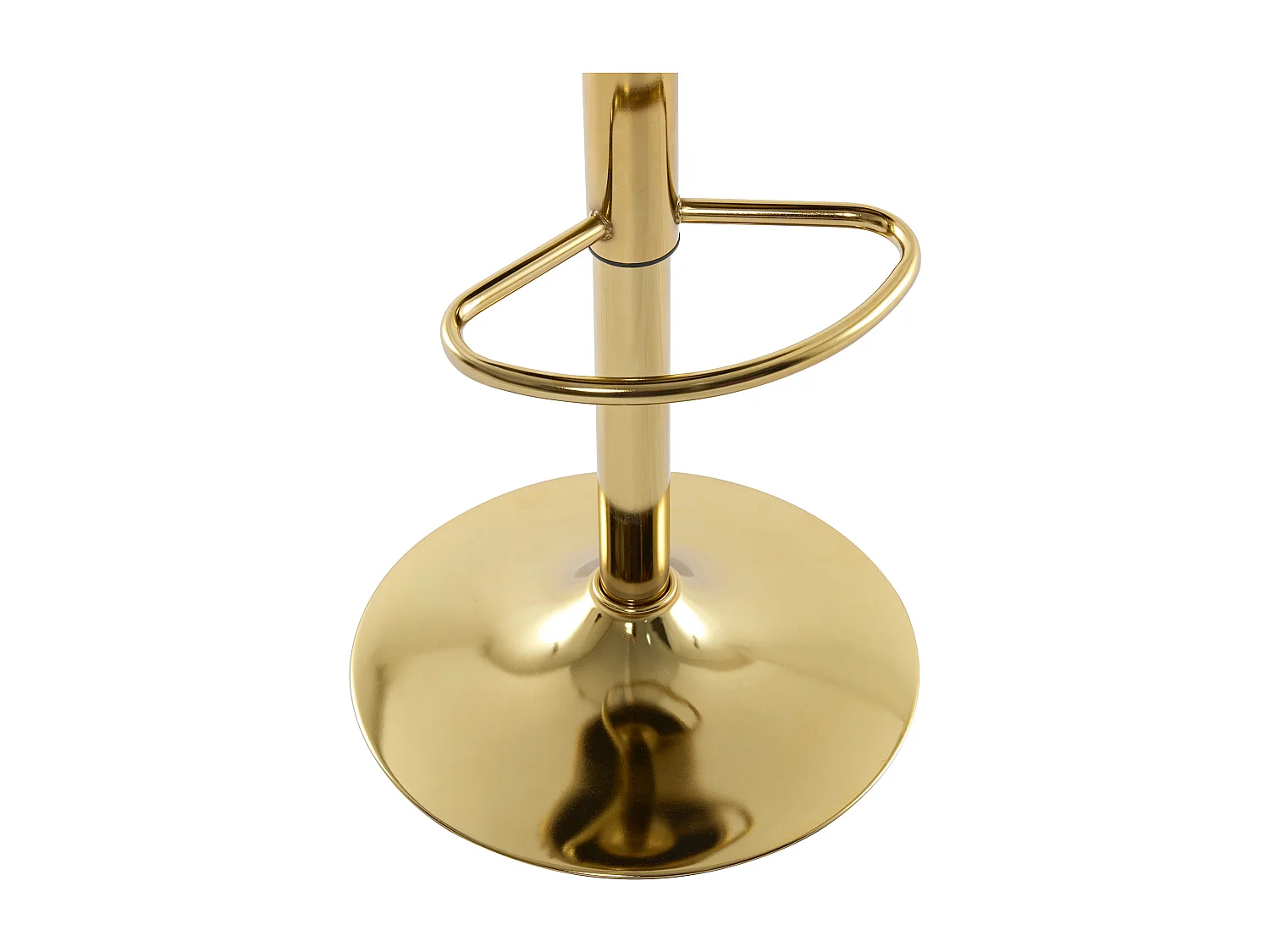 Set de 2 taburetes de bar de terciopelo y metal dorado - Altura ajustable - Beige - LOMYA