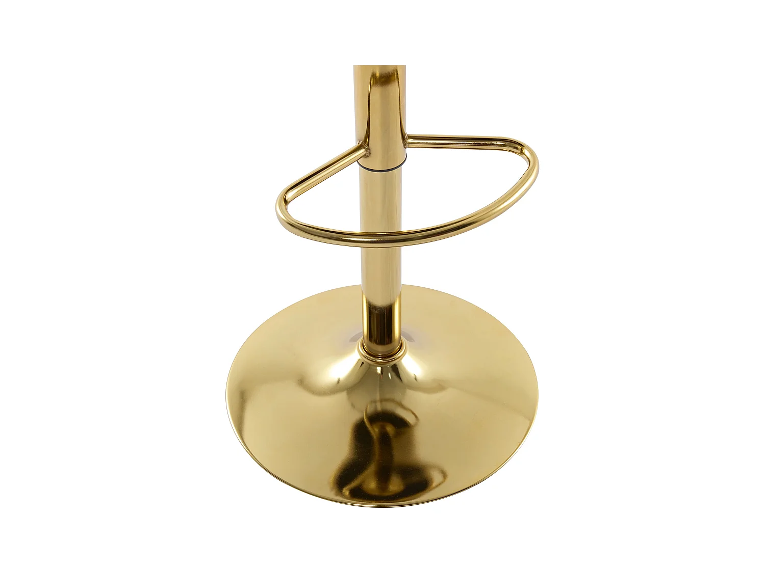 Barhocker 2er-Set höhenverstellbar - Samt & goldfarbenes Metall - Beige - LOMYA