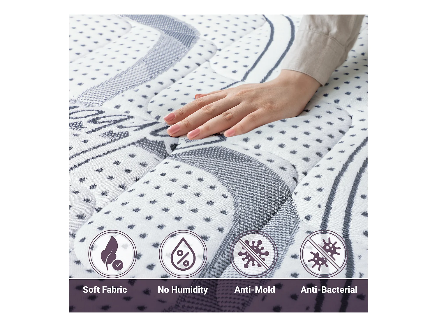 Eenpersoons Matras 90x175 Memory Orthopedisch, antibacterieel, mijtwerend, anti-allergisch | Hoogte 20 cm | Made in Italy