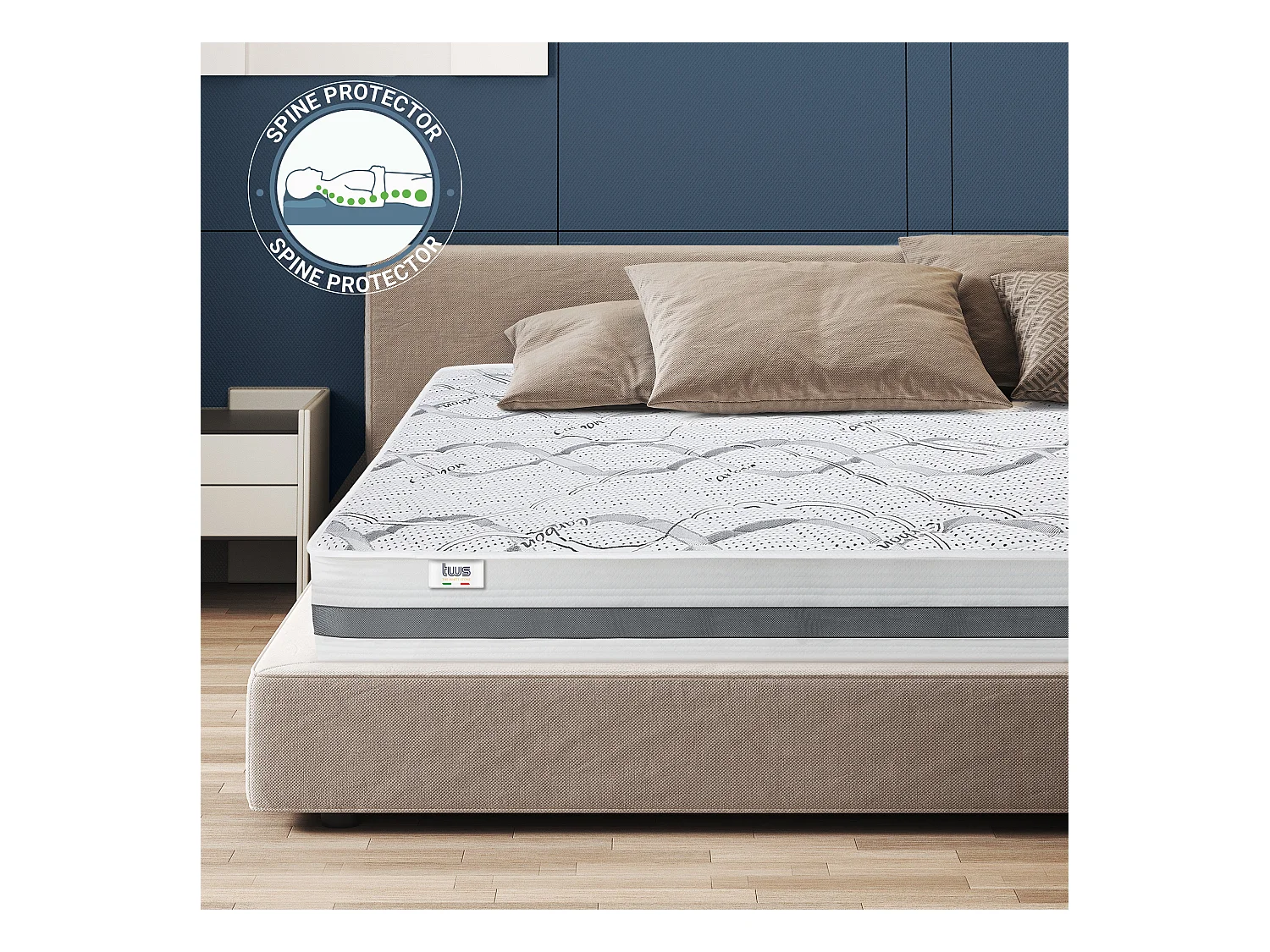 Einzelmatratze 80x200 | Memory Foam| Höhe 22 cm | Made in Italy