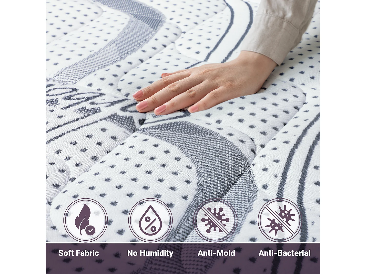 Eenpersoons Matras 80x210 Memory Orthopedisch, antibacterieel, mijtwerend, anti-allergisch | Hoogte 20 cm | Made in Italy