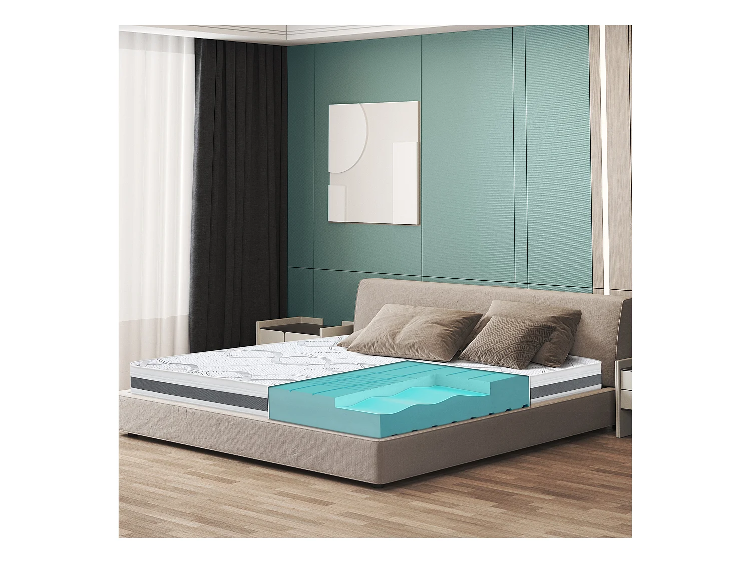 Materasso Matrimoniale King-Size 180x190 Memory | Premium Quality | Altezza 16 cm | Made in Italy