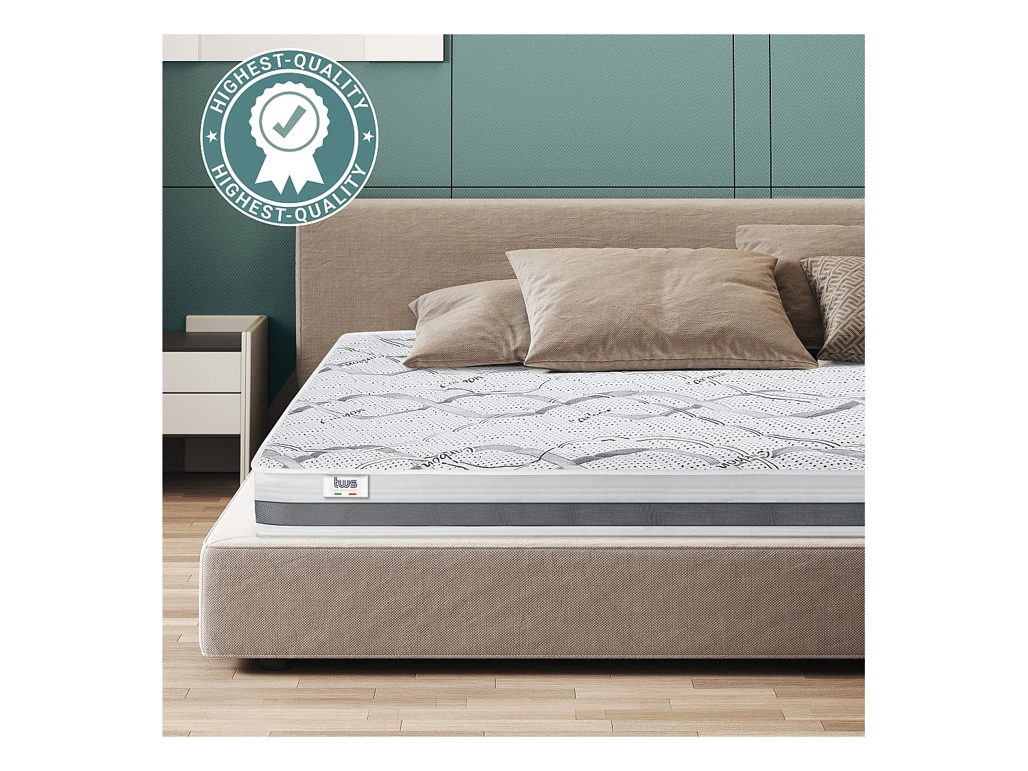 Doppelmatratze King-Size 180x190 Memory | Premium Qualität | Höhe 16 cm | Made in Italy