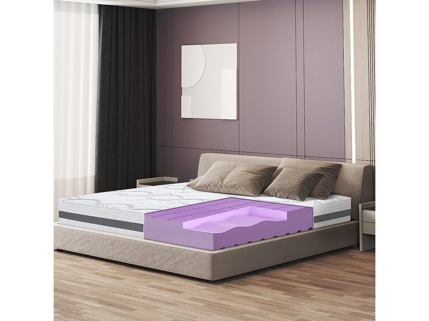 Materasso Novilla 160x200 In Schiuma Fredda 18 Cm – Matrimoniale, Oeko-Tex