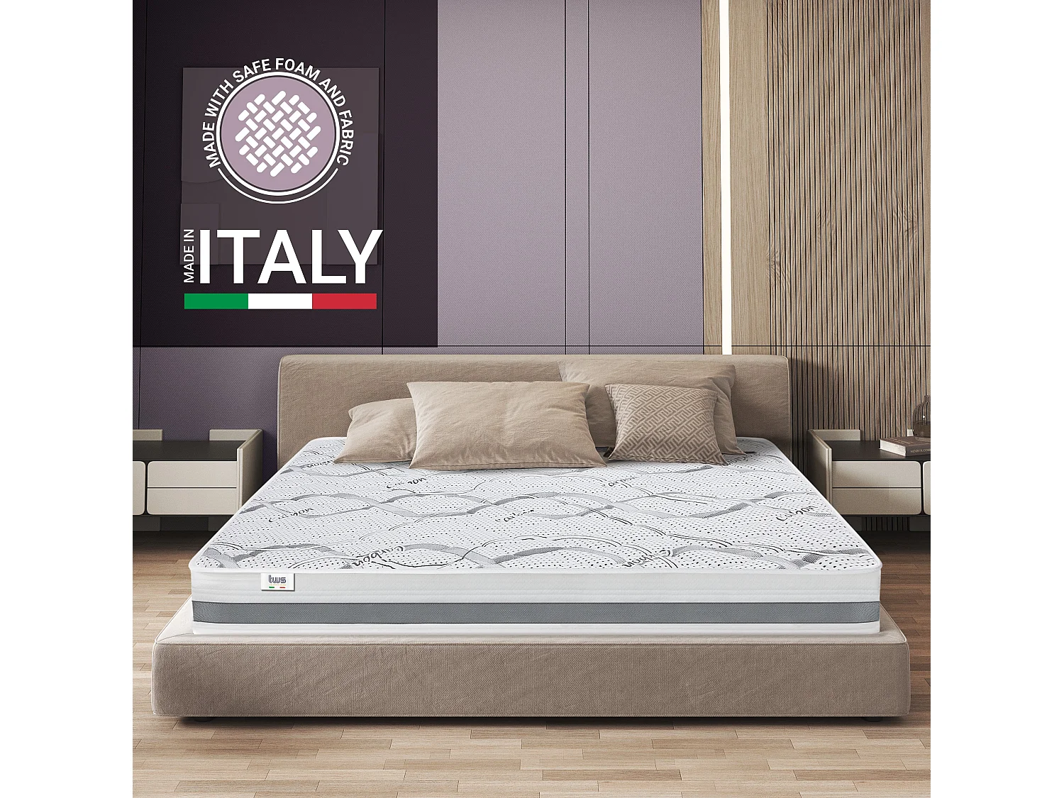 Matelas Double 170x200 à mémoire de forme | Premium Quality | Hauteur 25 cm | Made in Italy