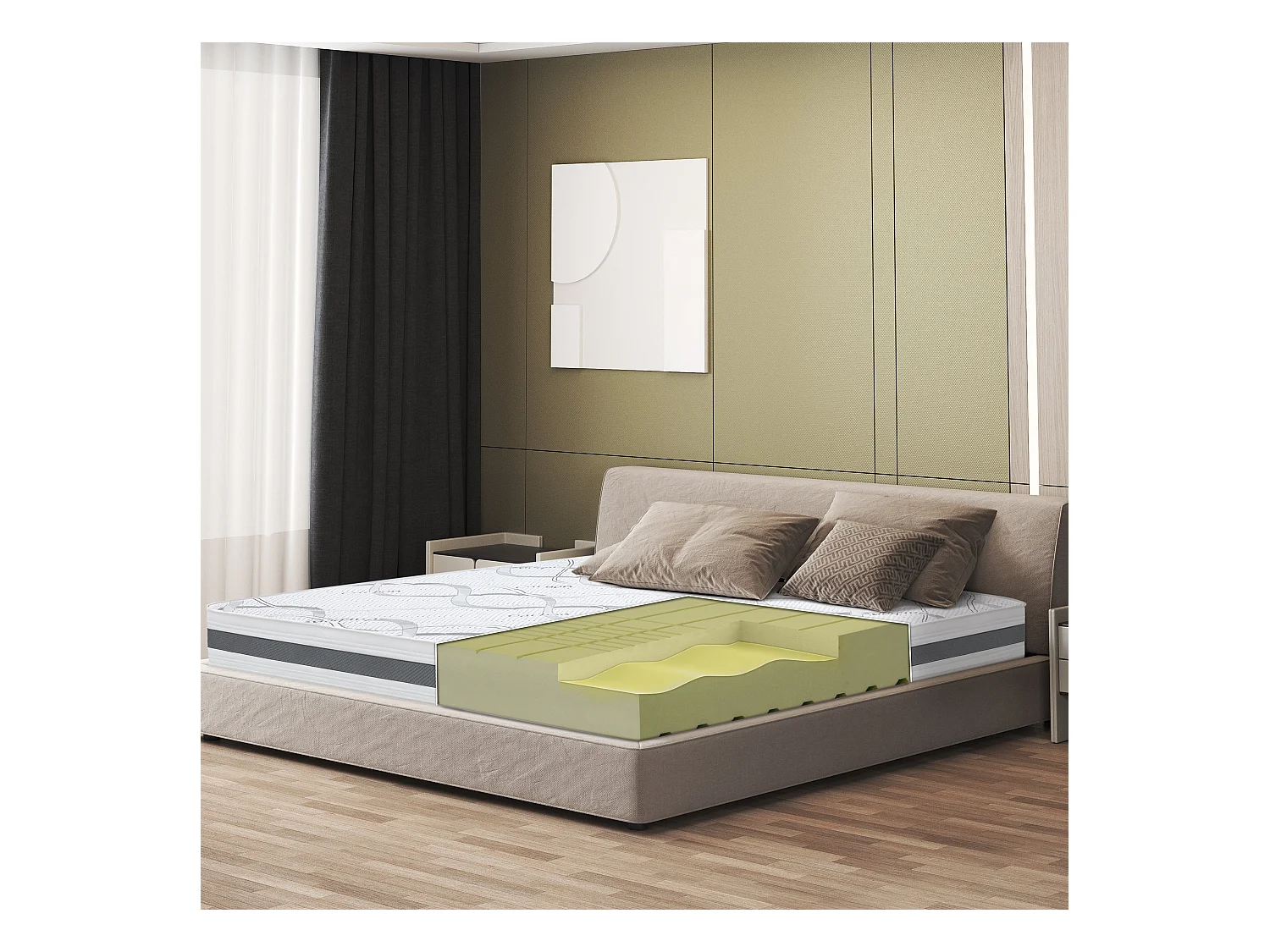 Materasso Matrimoniale King-Size 180x190 Memory | Premium Quality | Altezza 20 cm | Made in Italy