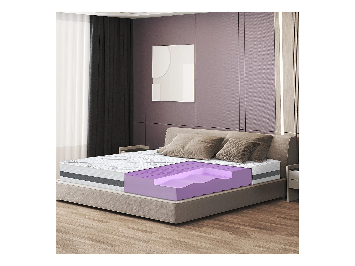 Eenpersoons Matras 90x170 Memory Orthopedisch, antibacterieel, mijtwerend, anti-allergisch | Hoogte 20 cm | Made in Italy