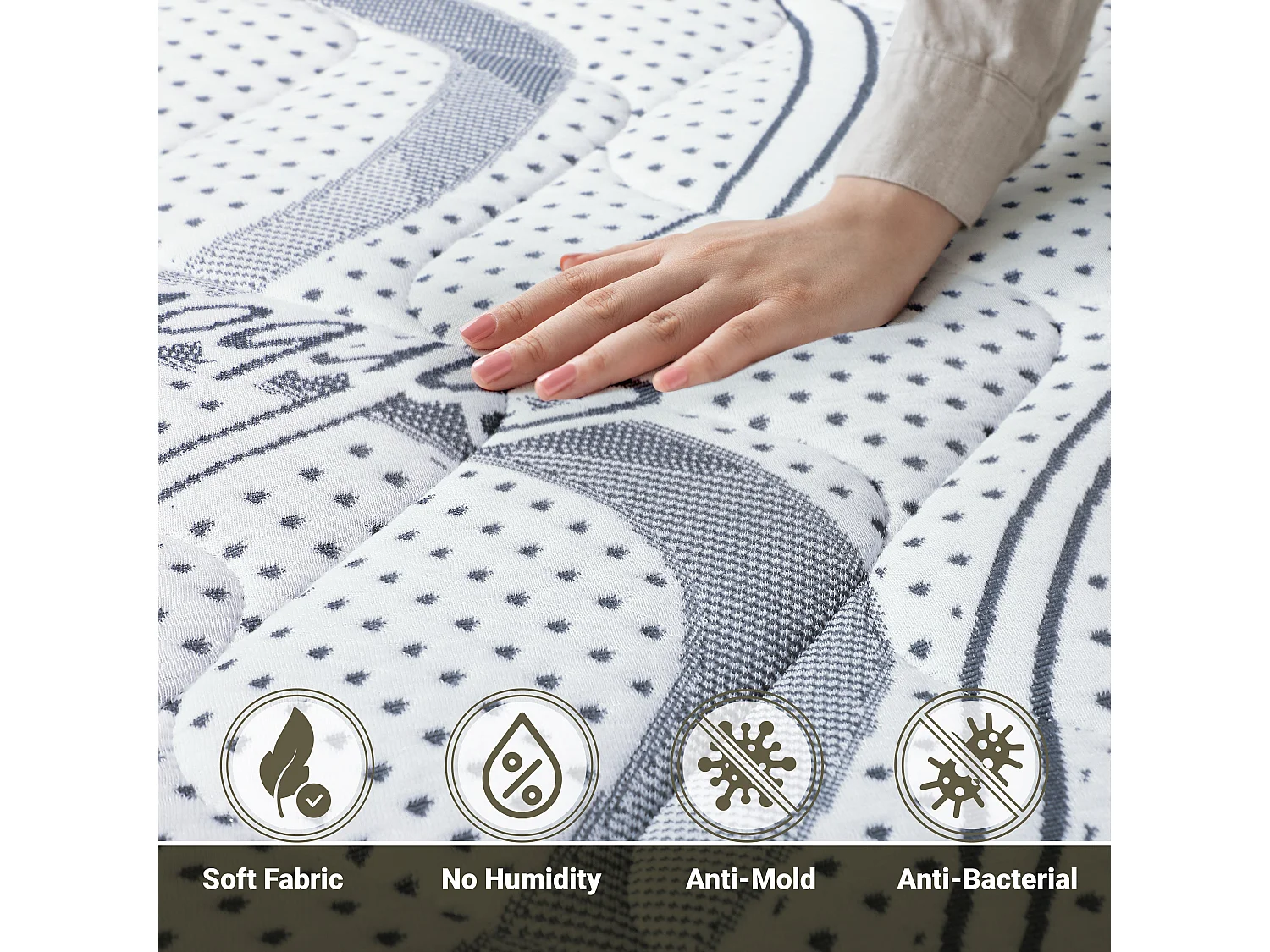 Eenpersoons Matras 80x170 Memory Orthopedisch, antibacterieel, mijtwerend, anti-allergisch | Hoogte 20 cm | Made in Italy