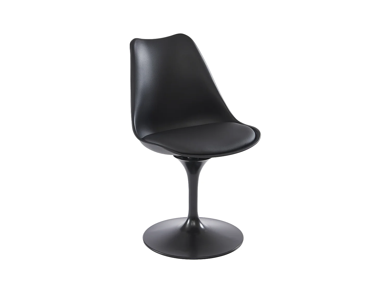 Chaise pivotante en polypropylène, simili et acier - Noir - XAFY