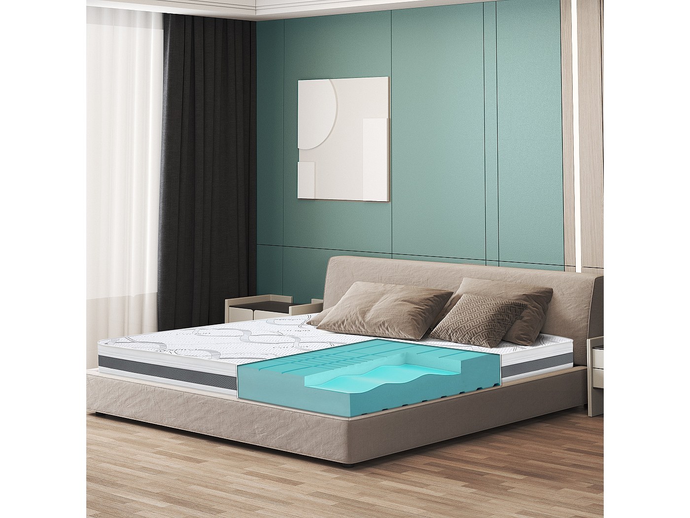 Materasso piazza e mezza Scudo, Materasso Memory Foam, Materasso