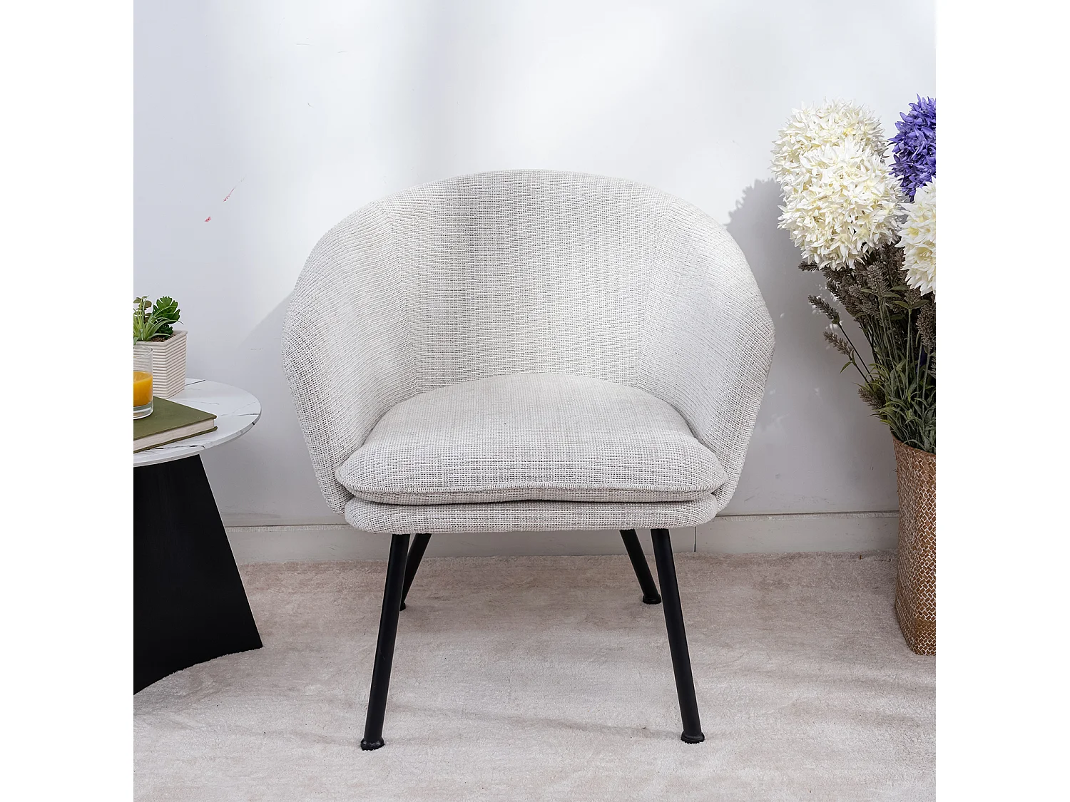 Chaises de salle à manger en tissu scandinave,DIXIER FABRIC BEIGE