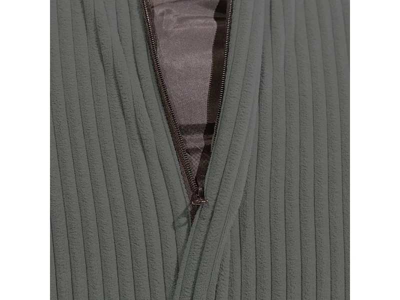 Donkergrijs peervormige ribfluwelen poef 80 x 70 cm