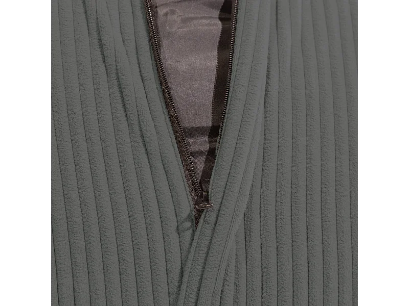 Donkergrijs peervormige ribfluwelen poef 120 x 100 cm