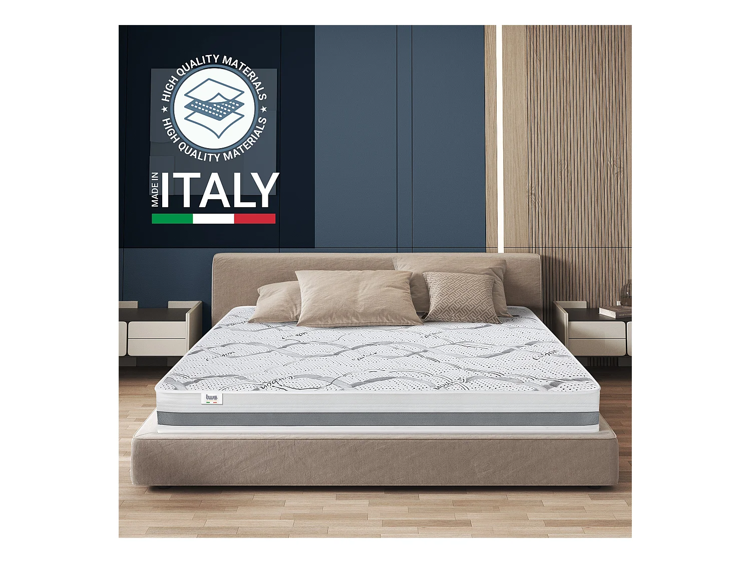 Einzelmatratze 90x200 | Memory Foam| Höhe 22 cm | Made in Italy