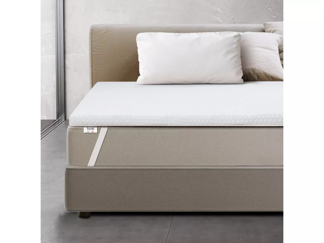 Kauf Unique Doppelmatratzenauflage aus Memory Foam XXL | 6 cm Matratzentopper | Abnehmbarer Matratzenbezug | Antibakteriell und antimykotisch | 170 x 210