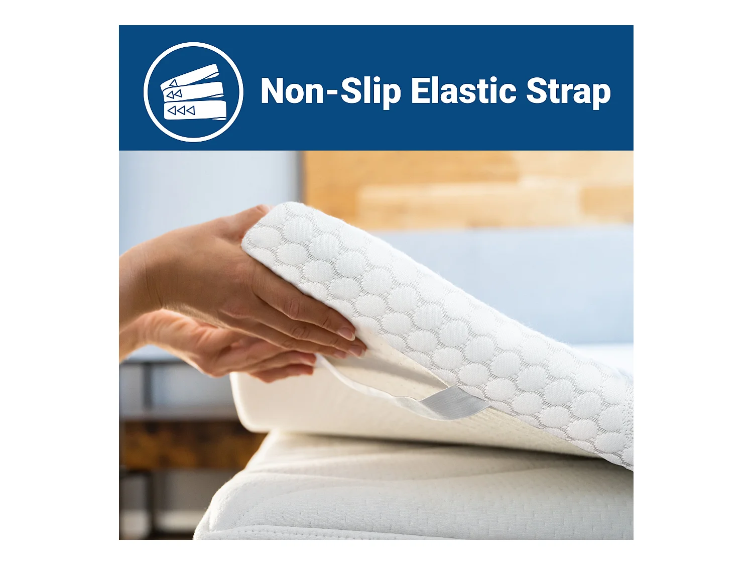 Surmatelas en mousse à mémoire de forme pour matelas double | Surmatelas de 6 cm | Surmatelas déhoussable | Antibactérien et antifongique | 155 x 210