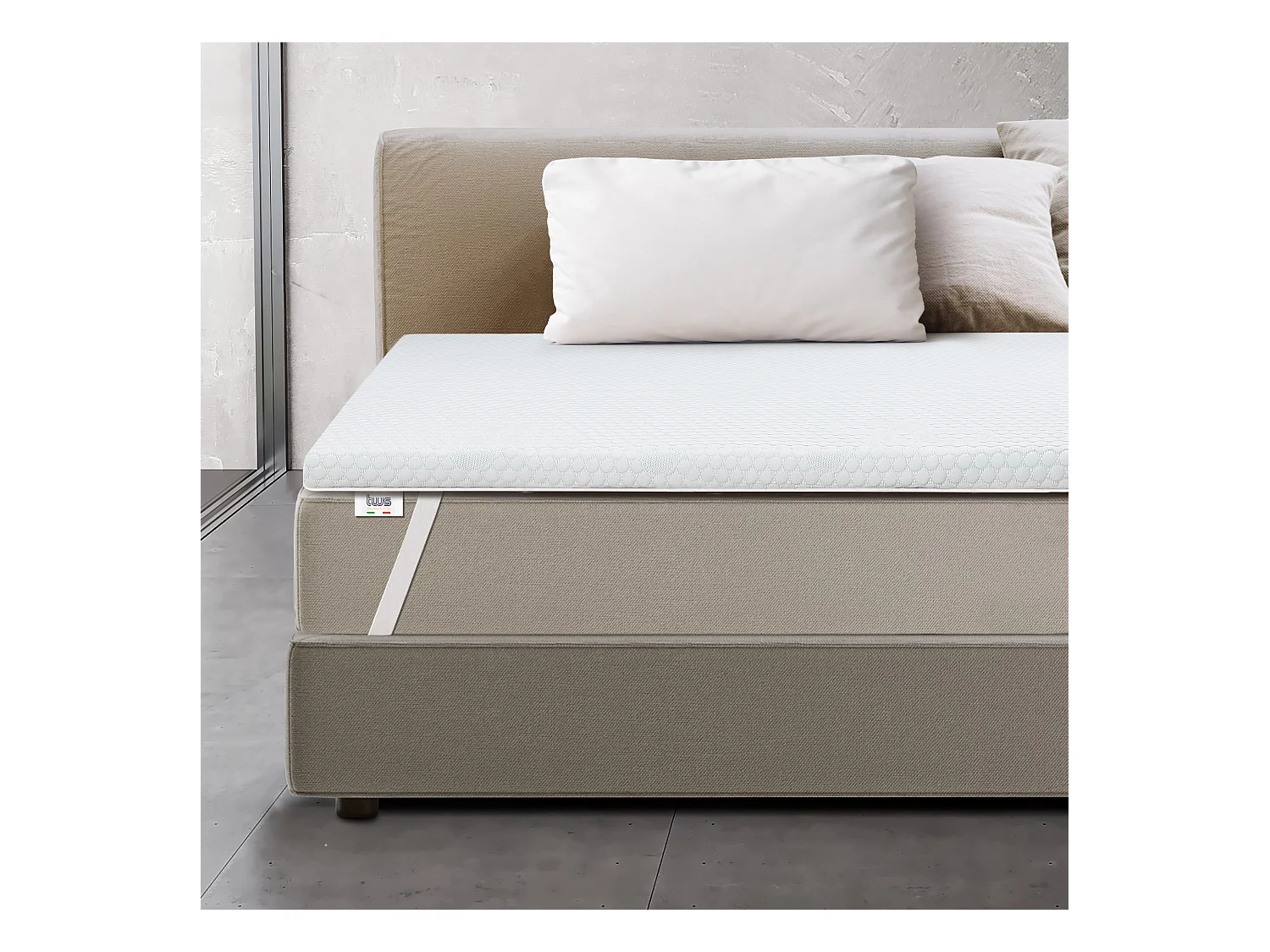 Surmatelas en mousse à mémoire de forme pour matelas double | Surmatelas de 6 cm | Surmatelas déhoussable | Antibactérien et antifongique | 160 x 200