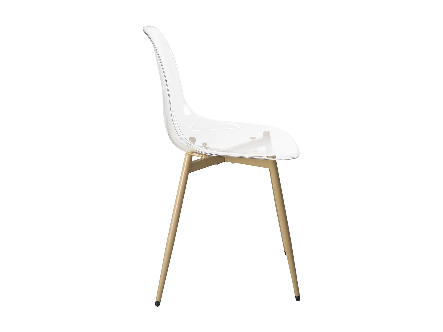 Lot de 4 chaises transparentes design cuisine pieds en métal bois clair NOVA