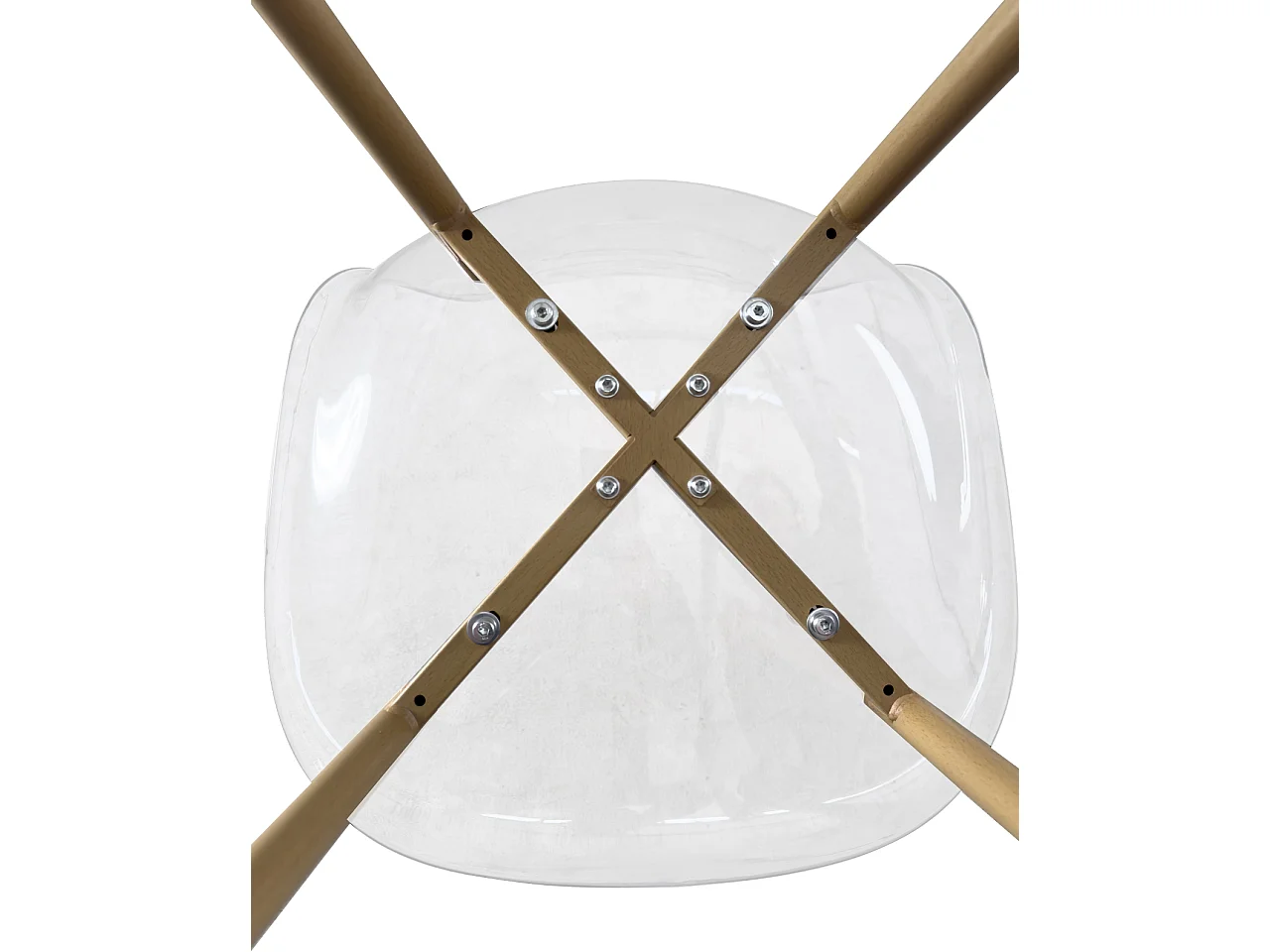 Lot de 4 chaises transparentes design cuisine pieds en métal bois clair NOVA