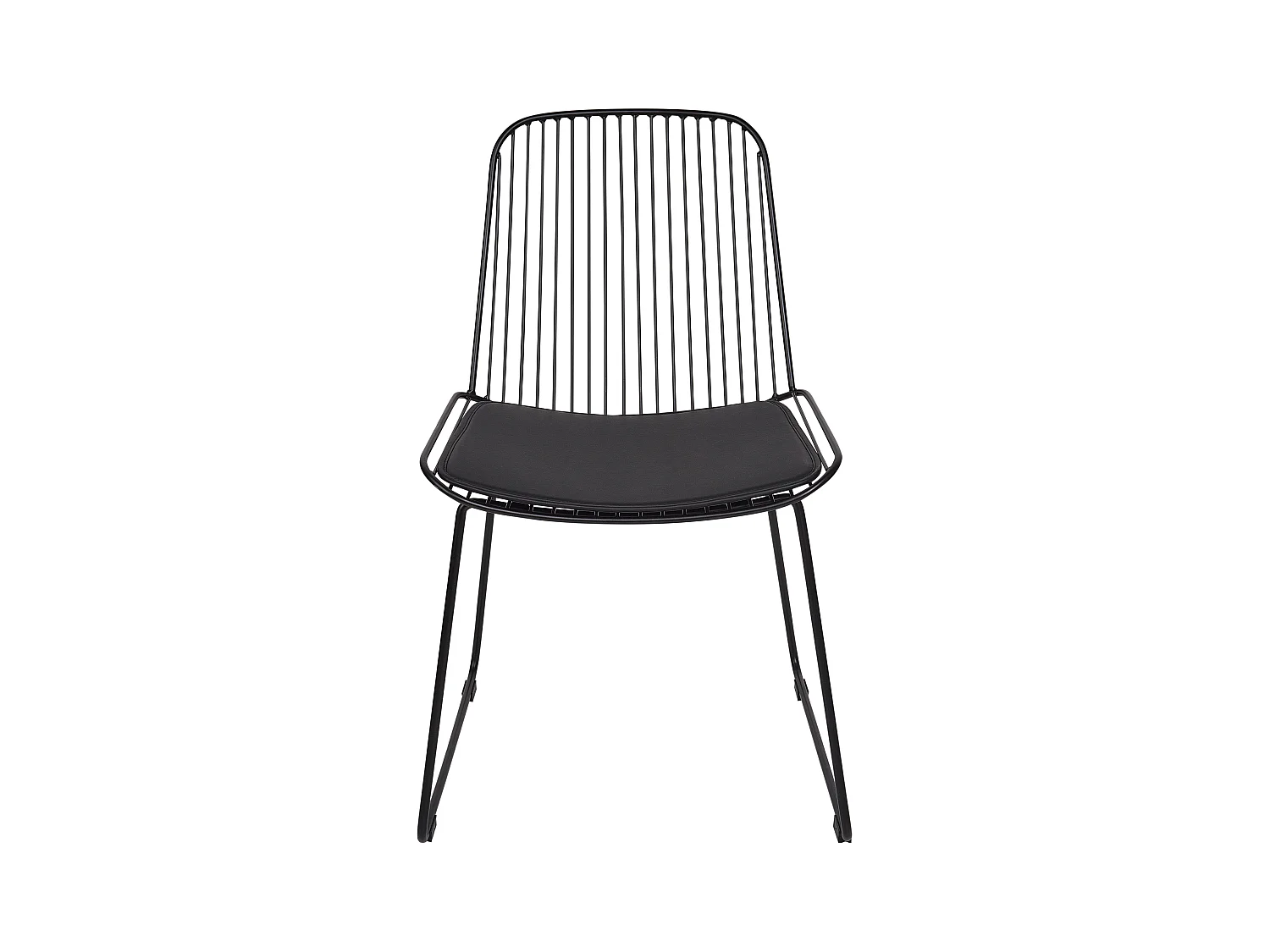 Metallstuhl 2er Set schwarz aus Stahl mit Kunstleder-Sitz Pensacola