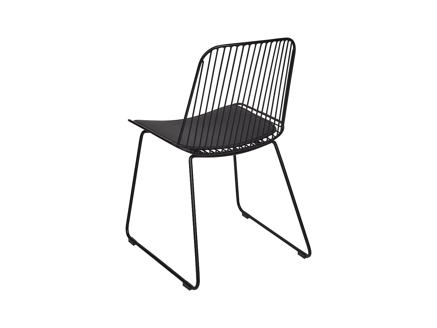 Metallstuhl 2er Set schwarz aus Stahl mit Kunstleder-Sitz Pensacola