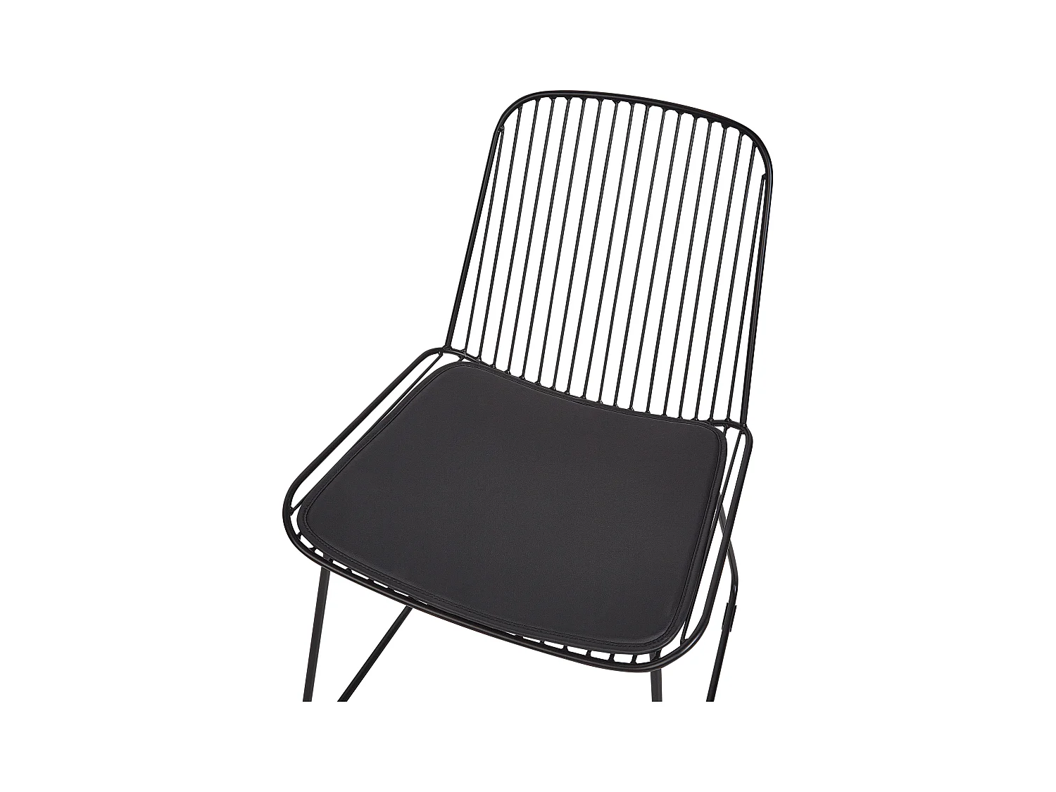 Metallstuhl 2er Set schwarz aus Stahl mit Kunstleder-Sitz Pensacola