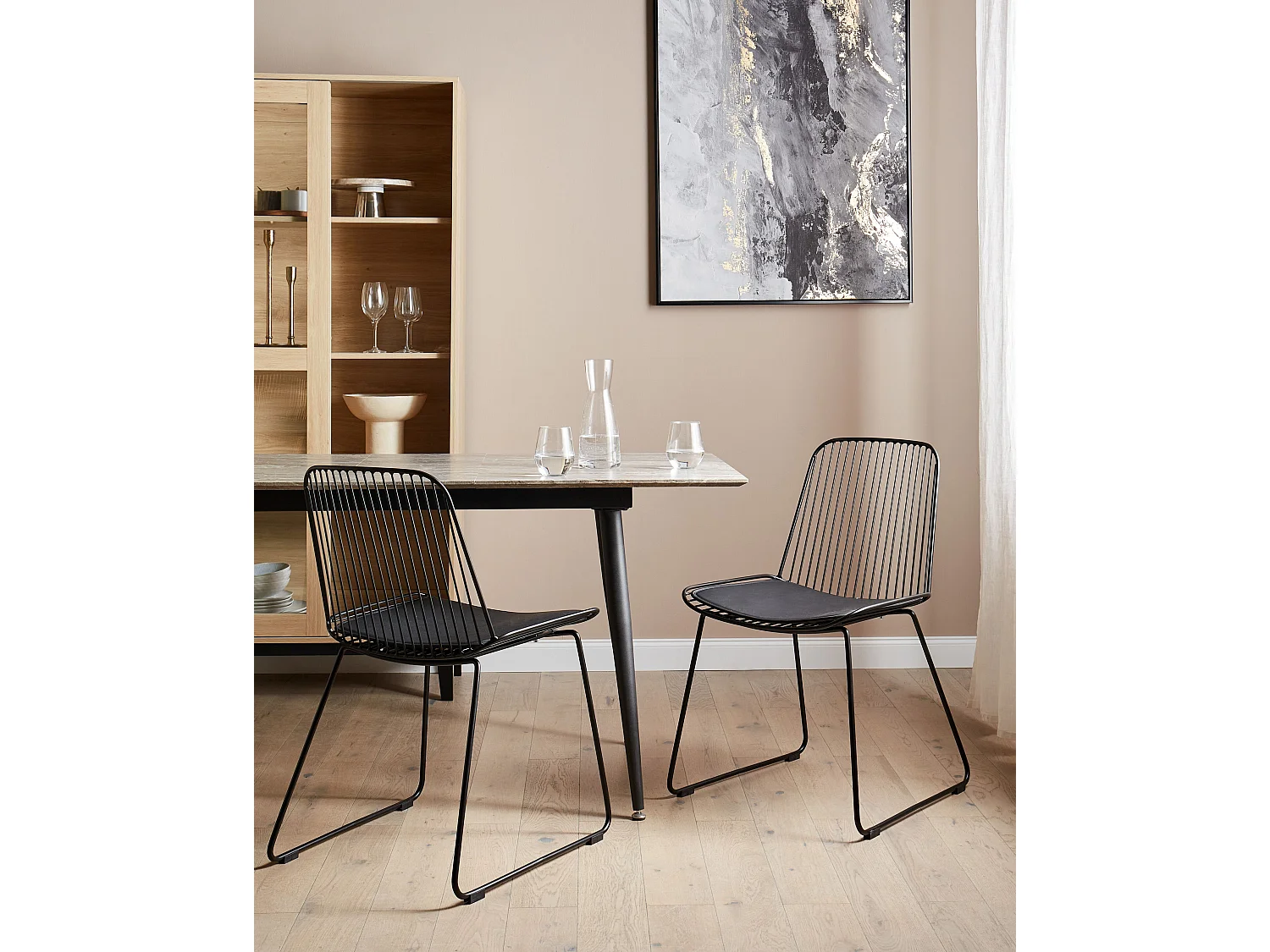 Lot de 2 chaises de salle à manger PENSACOLA Métal Noir