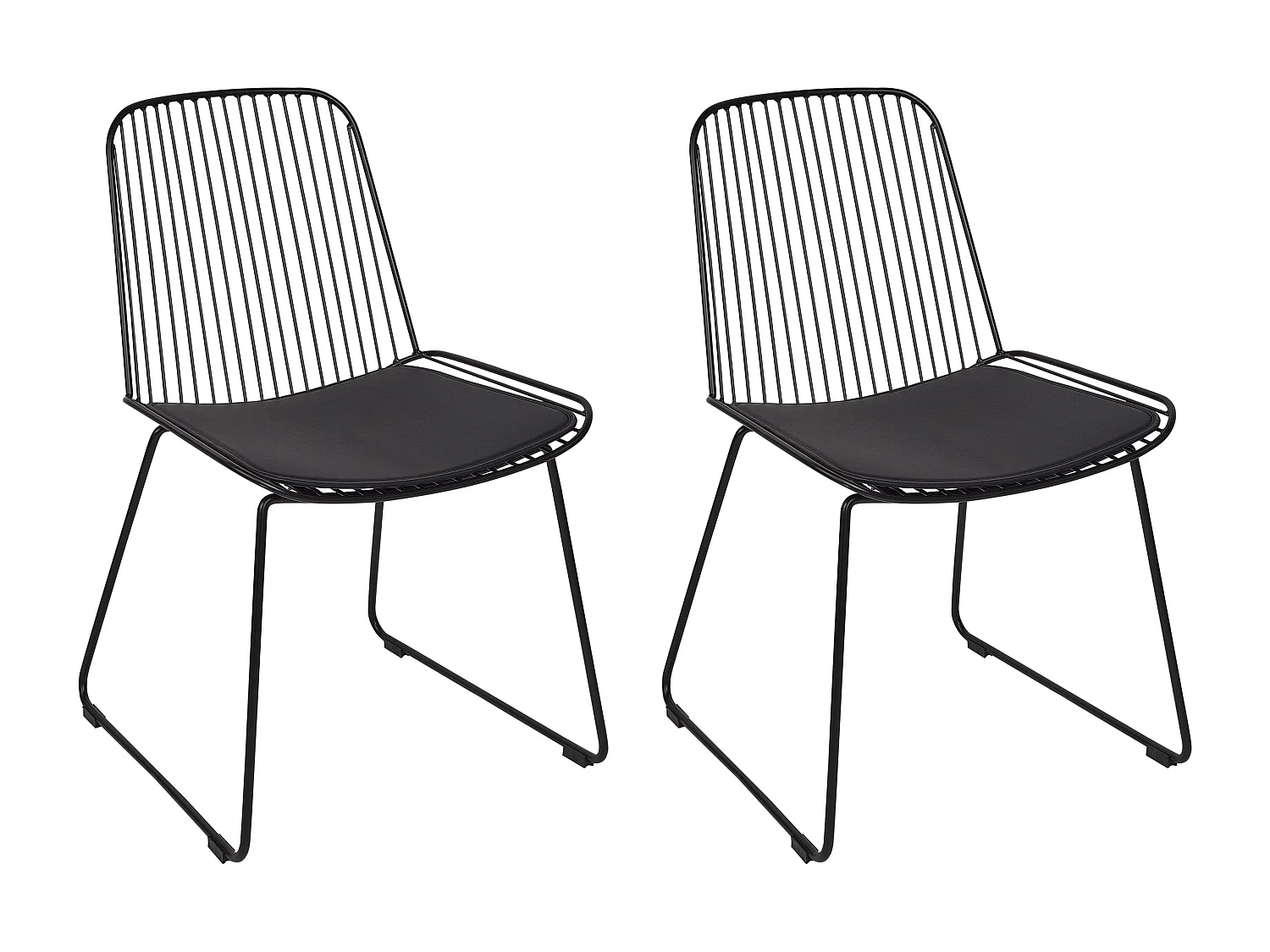 Conjunto de 2 sillas de comedor PENSACOLA Metal Negro