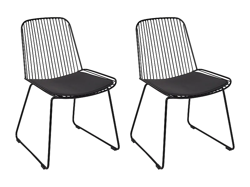 Conjunto de 2 cadeiras de jantar PENSACOLA Metal Preto