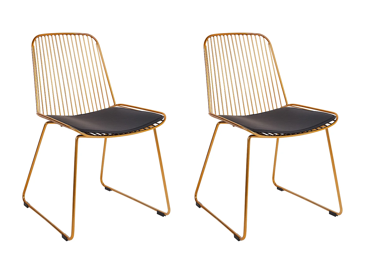 Lot de 2 chaises de salle à manger PENSACOLA Métal Doré
