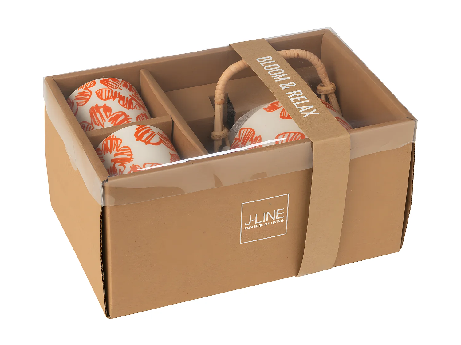 Théière & 2 tasses Design Fleurs "Fiesta Sud" 16cm Orange