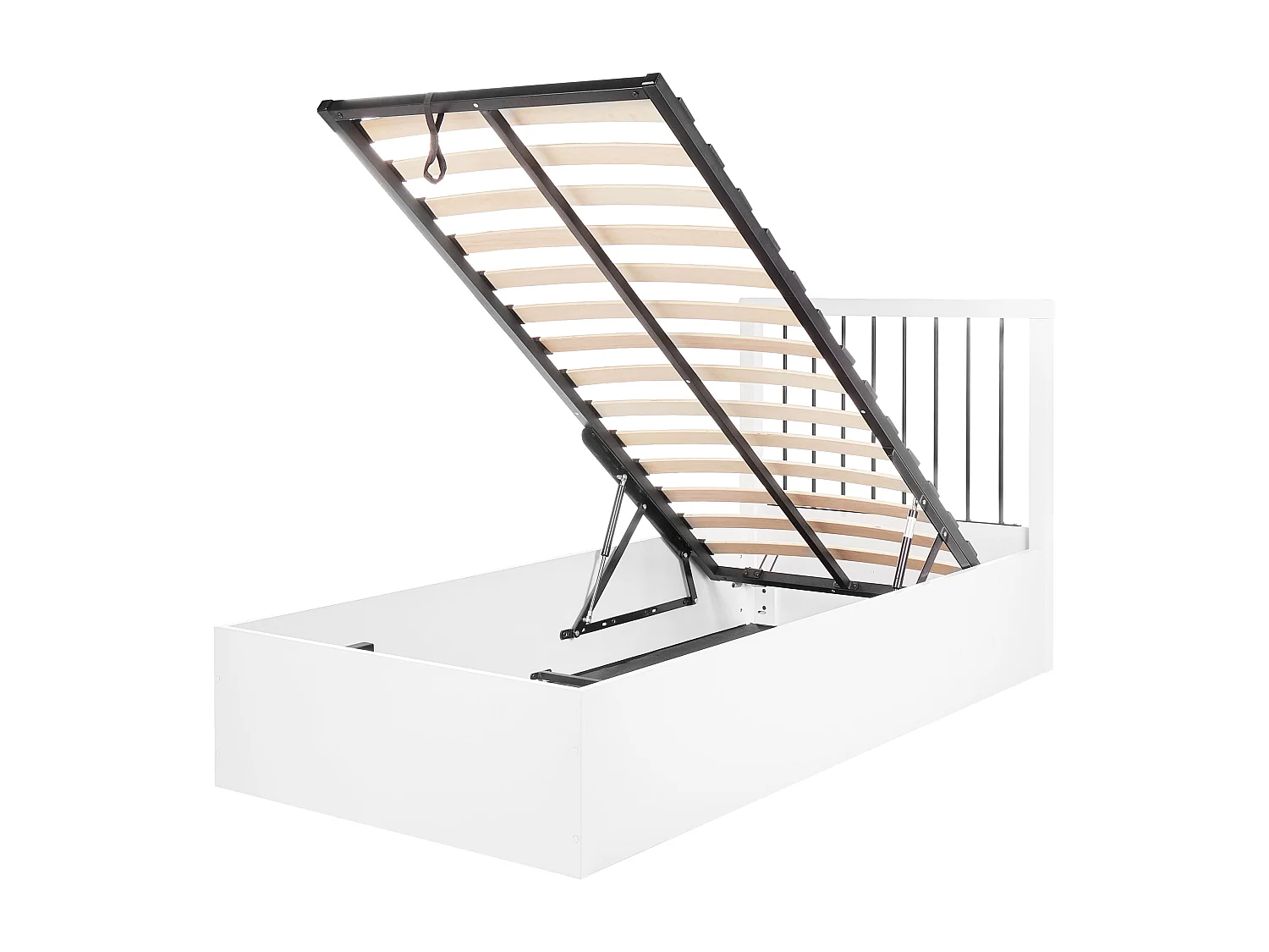 Bett mit Stauraum ROUVILLERS 90 x 200 cm Weiss