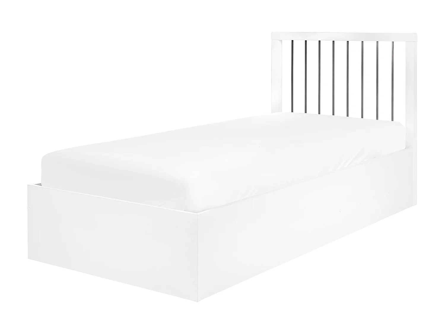 Bett mit Stauraum ROUVILLERS 90 x 200 cm Weiss