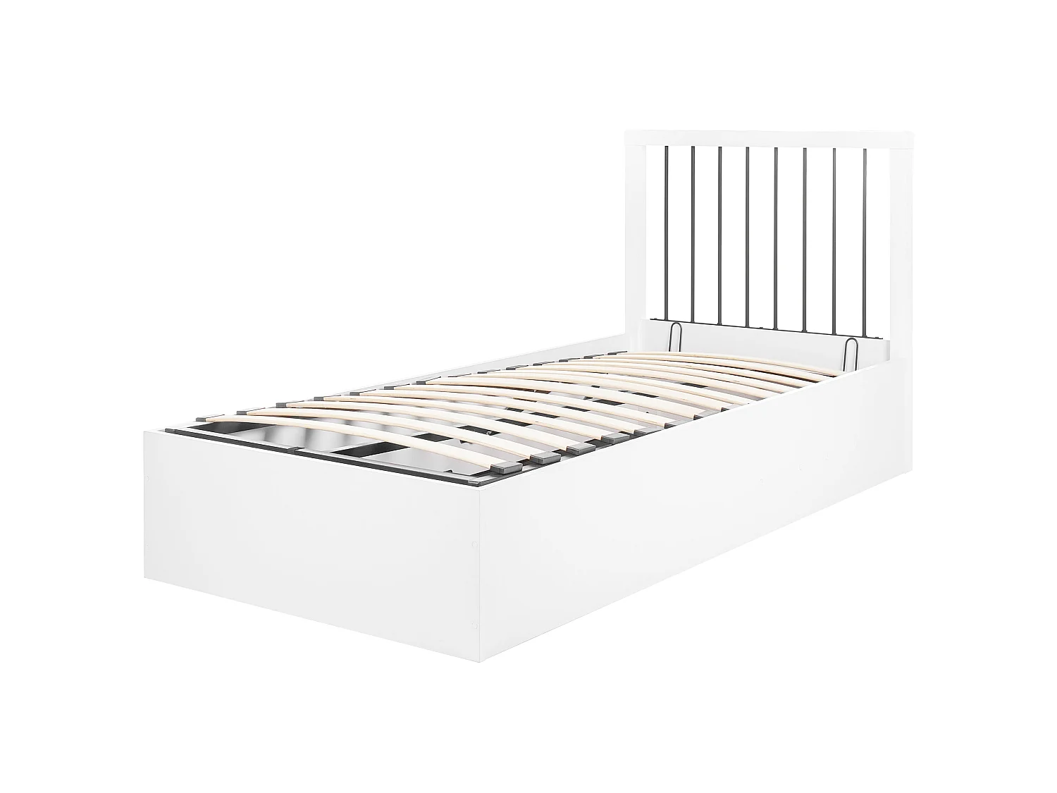 Bett mit Stauraum ROUVILLERS 90 x 200 cm Weiss