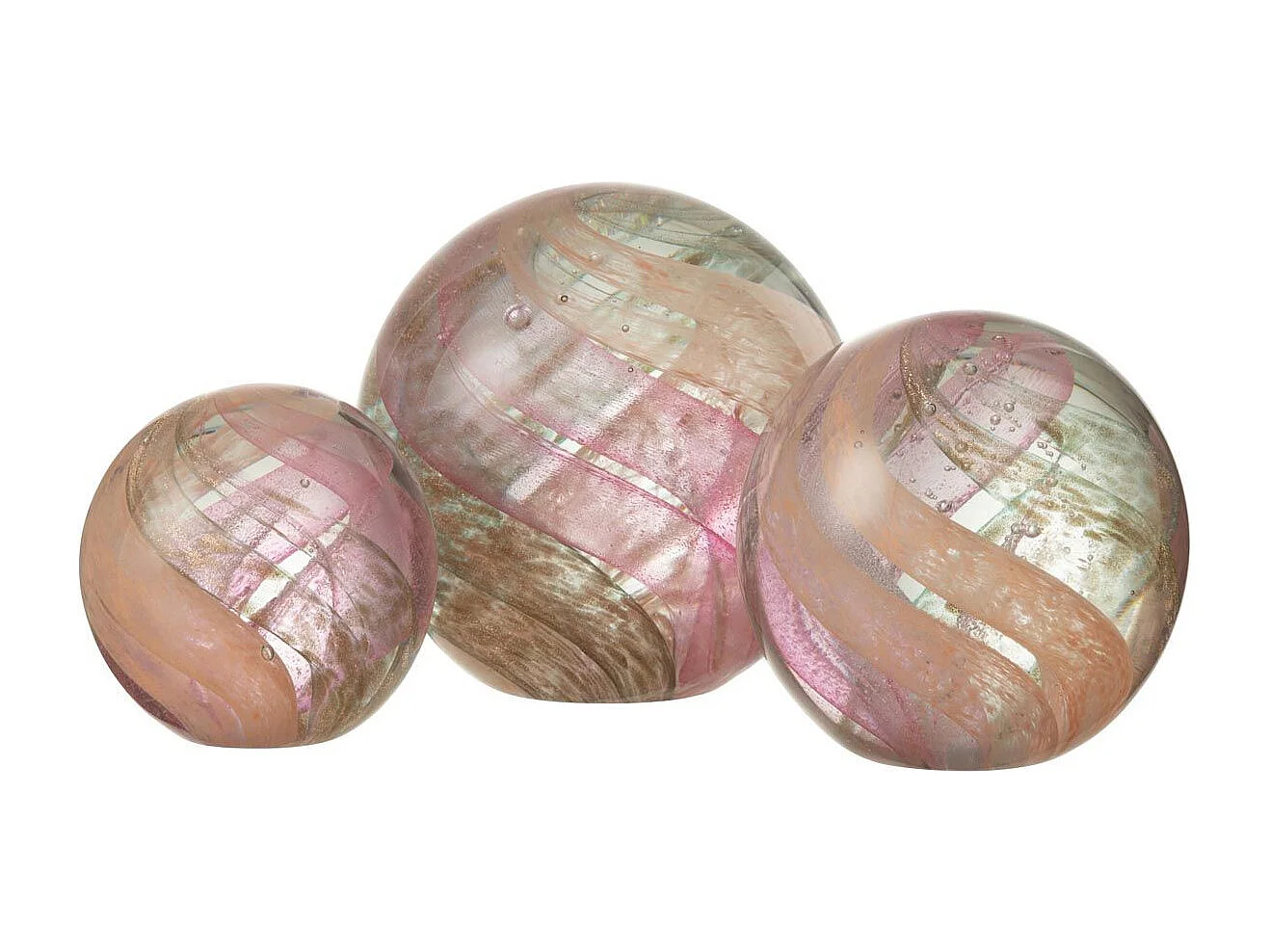 Presse-Papier en Verre "Ouragan" 10cm Rose & Or