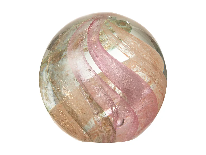 Presse-Papier en Verre "Ouragan" 10cm Rose & Or