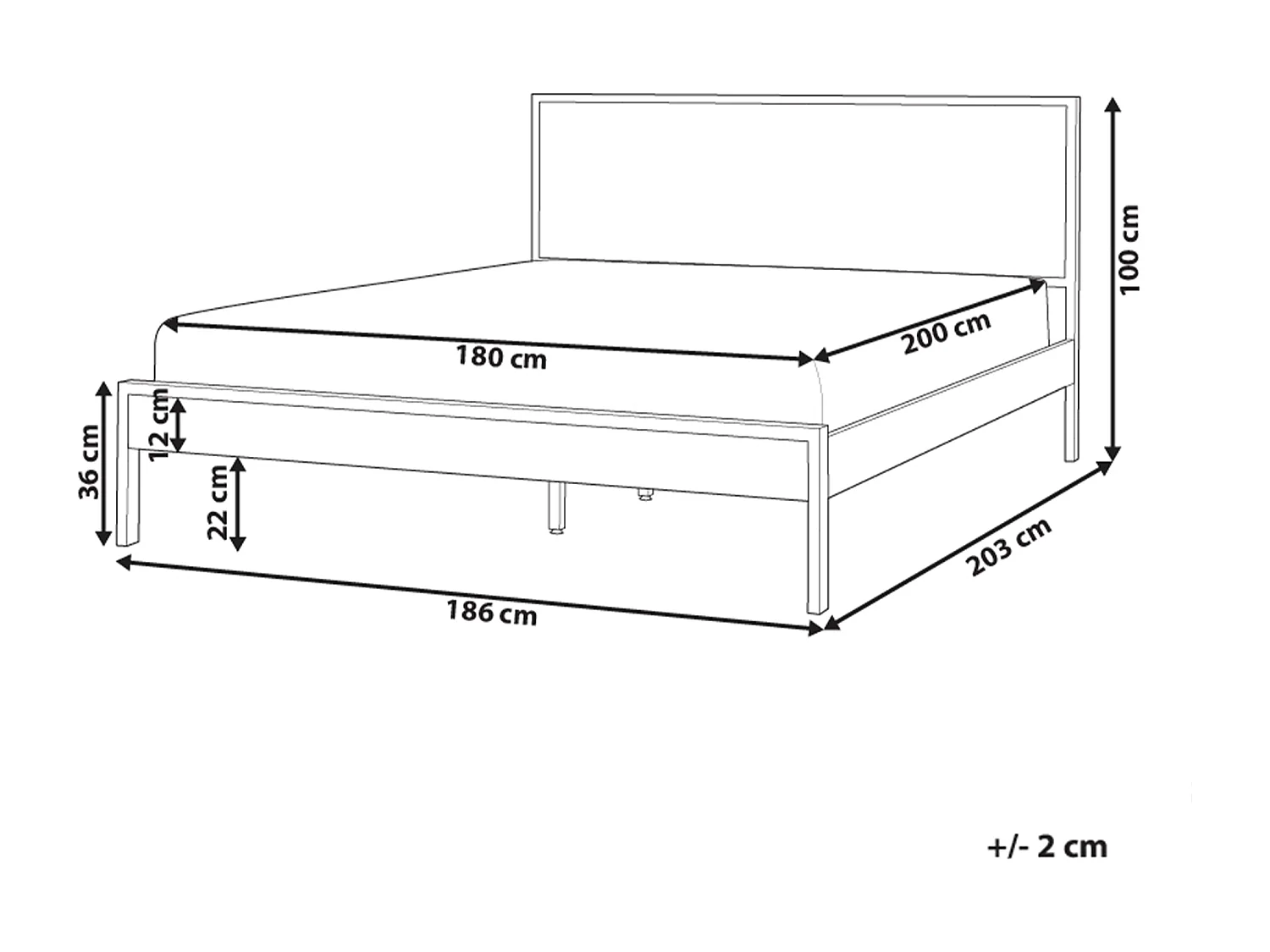 Lit avec sommier ERVILLERS 180 x 200 cm Acacia naturel
