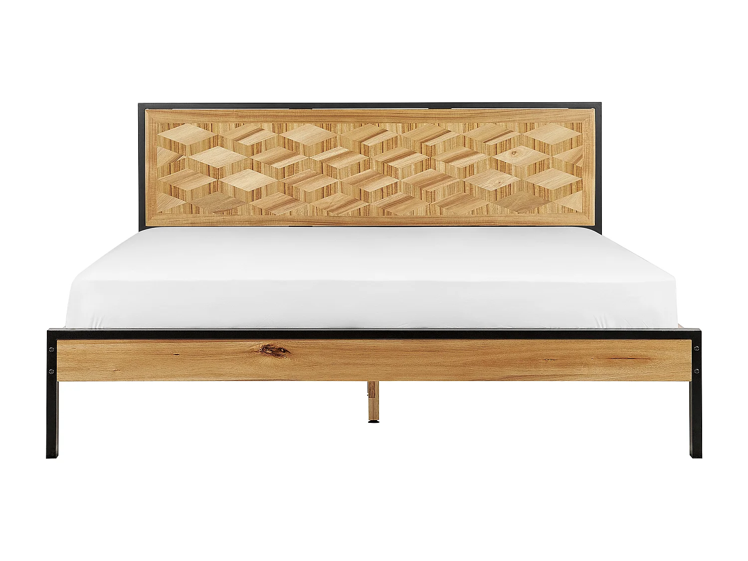 Lit avec sommier ERVILLERS 180 x 200 cm Acacia naturel